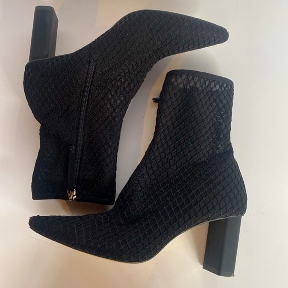Zara Whimsigoth Mesh Heeled Zip up Booties Black Size 39 US 8.5 - Picture 2 of 14
